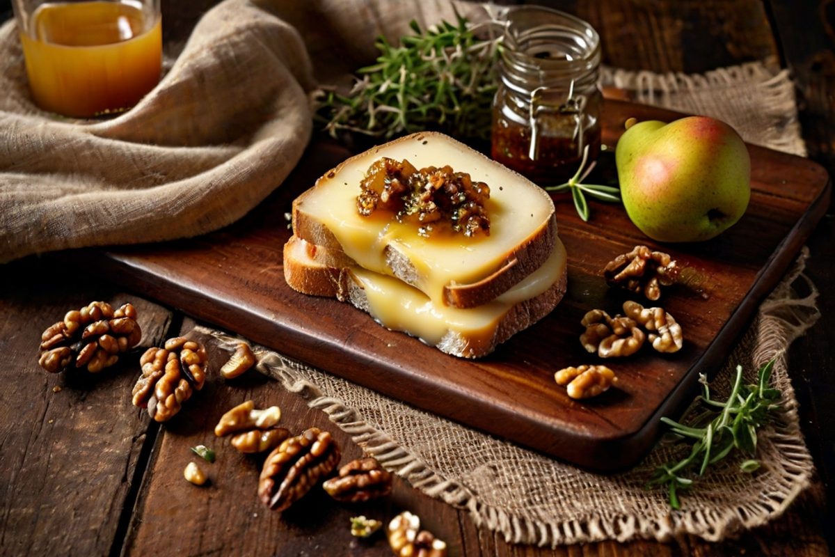 Appenzellerin Elegant – Käsefondue-Raclette mit Birnen-Chutney und Wallnussbrot