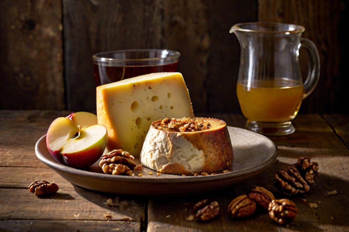 Bondard – Gebackener Normandie-Weichkäse mit Apfel-Cidre-Kompott und Walnussbrot