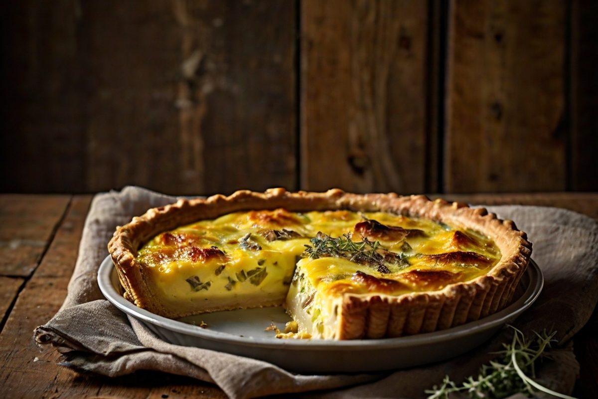 Lincolnshire Poacher – Herzhafte Käse-Lauch-Quiche mit Dijon-Senf