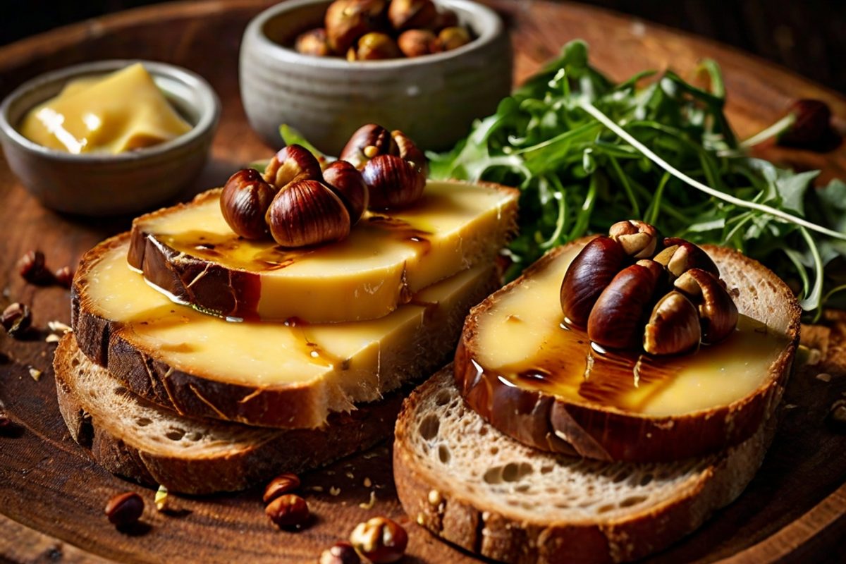 Queso Los Beyos – Gebackene Käsescheiben mit Honig, Thymian und Kastanien