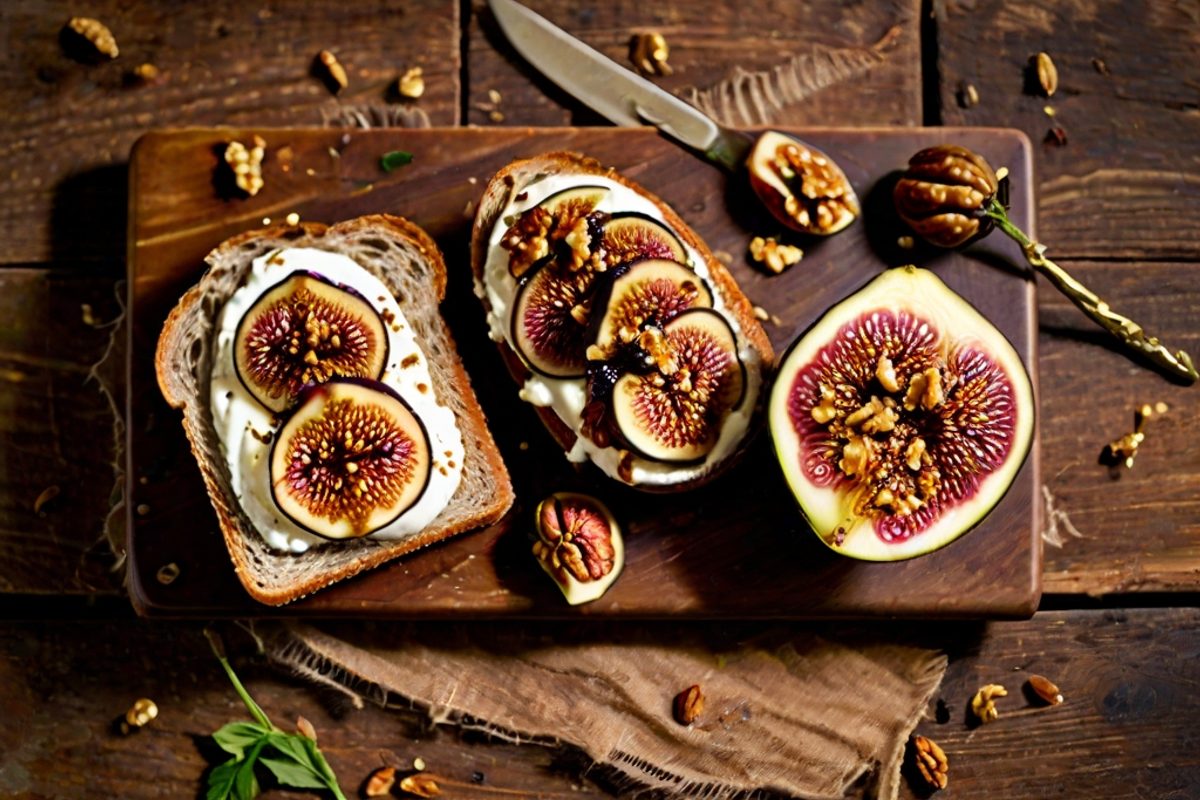 Raviggiolo di Toscana – Cremiger Frischkäse mit Honig, Feigen und Nussbrot